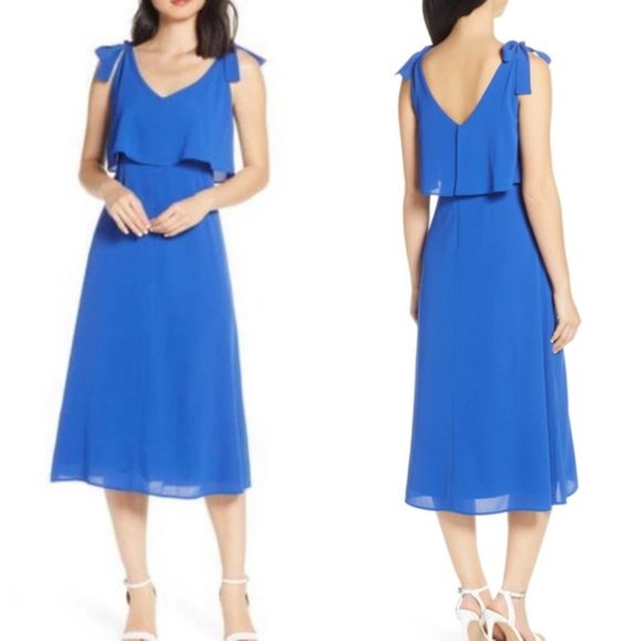 Charles Henry Dresses & Skirts - Charles Henry XL Tie Shoulder Popover Midi Dress